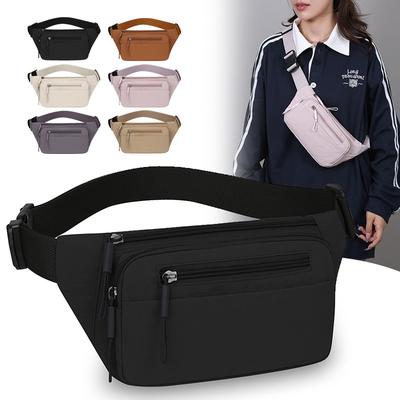Women's Waterproof Nylon Convertible Waist Pack with Adjustable Strap Large Capacity Crossbody Chest Bag for Outdoor Activities