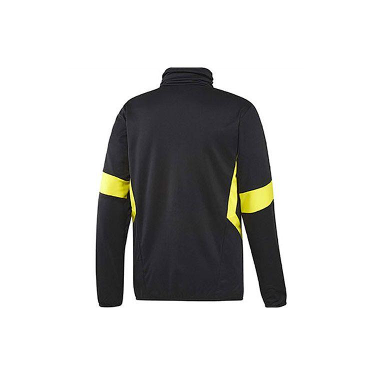 Adidas Logo Letter Print High Neck Fleece Thumb Hole Training Long Sleeve Football Shirt Men Tops Black DX9032