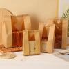 New 10 PCS Iron Wire Kraft Paper Window Toast Bread Cookies Packaging Bag Baking Biscuit Oil Proof Slice Cake Storage Pouches
