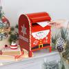 Christmas Letterbox Letters To Santa Metal Mailbox Christmas Decorative Red Mailbox for Home Indoor Outdoor Front Door Decoration Holiday Party