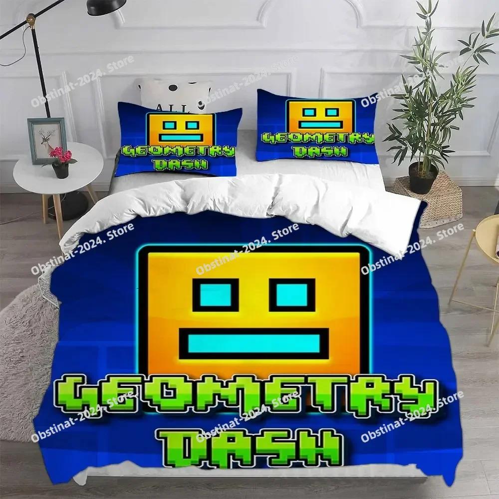 Completo Lenzuola Top Geometry Dash Set Letto Stampato Con Federa Copripiumino Letto Morbido Singolo Matrimoniale Queen Super King Size Camera da Letto