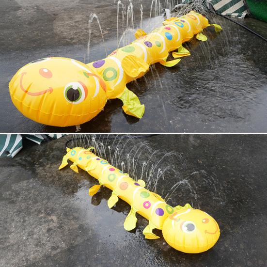 Inflatable Caterpillar Sprinkler Toys Backyard Water Toys for Family Fun Caterpillar Patio Water Sprinkler for Pool Parties Outdoor Games
