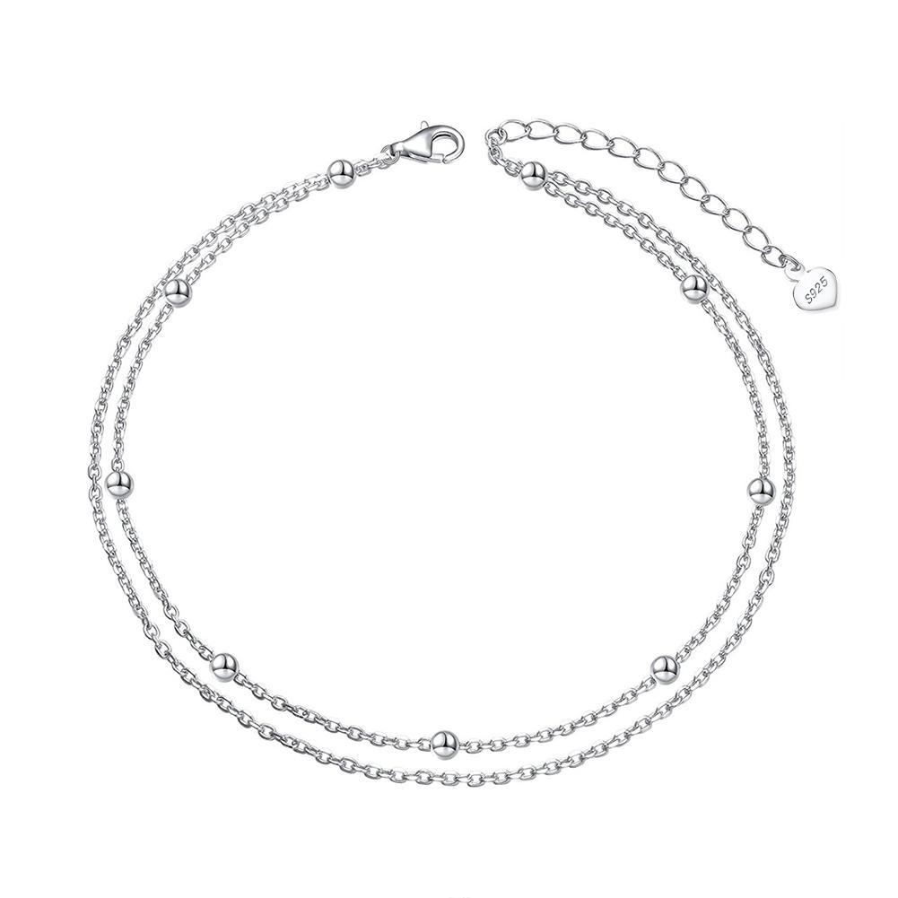 SA RINNTIN Fashion Jewelry 925 Sterling Silver Anklet Foot Chain Jewelry for Women 14K Gold Plated Chain Anklets