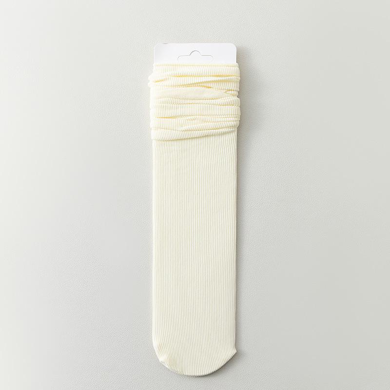 

Женские летние тонкие модные новые носки-гольфы из ледяного шелка 1 pair молочный белый