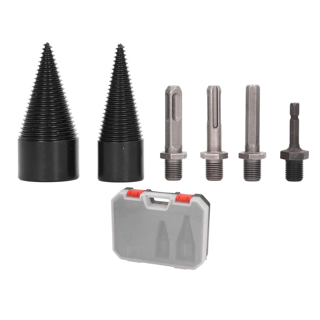 6 Pcs Wood Splitter Drill Bit 32mm 42mm Detachable Heavy Duty Splitting Cone Drill Bit with 4