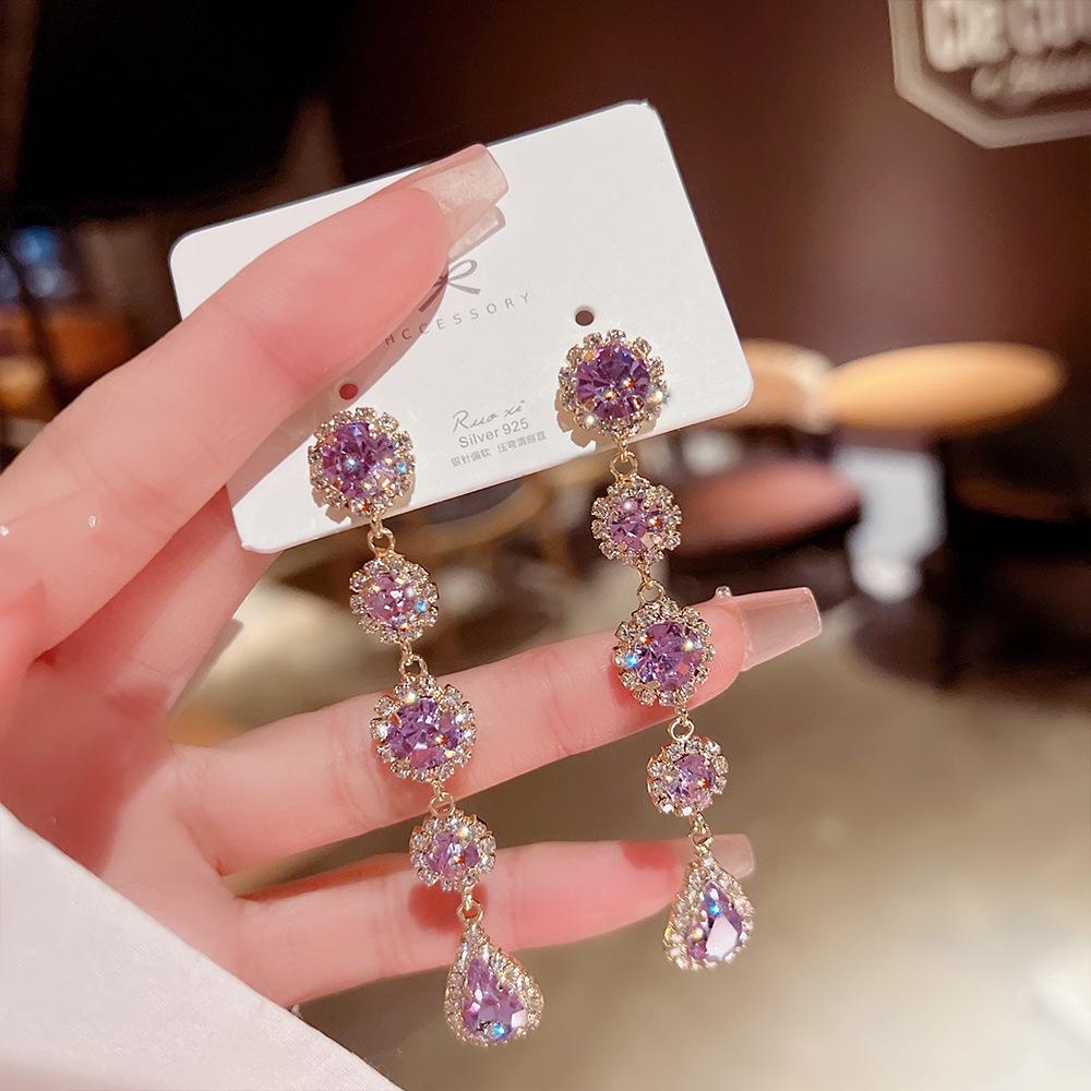925 Silver Needle Tassel Pearl Earrings: High-End Celebrity Design for Women