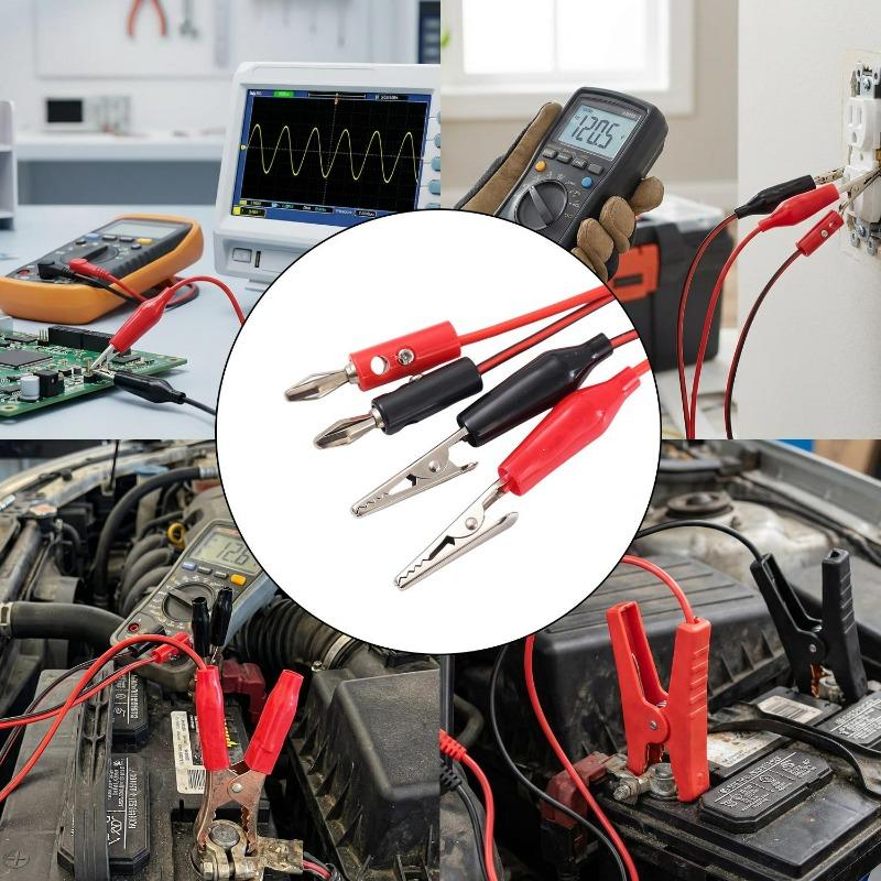 1/10Sets Banana Plug To Alligator Clip Multimeters Standard Electrical Test Equipment Test Leads Two-End Connector Supplies