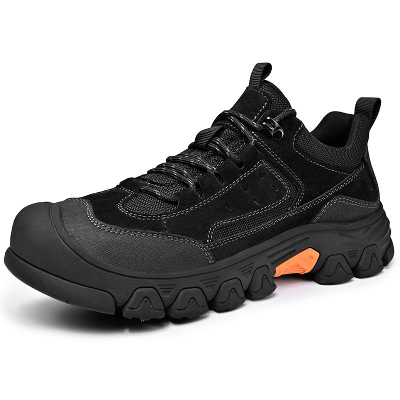 

Модные мужские повседневные кроссовки из кожи в стиле ретро, новая модная мужская обувь для хайкинга, уличная нескользящая трекинговая обувь, простые мужские кроссовки 38 чёрный