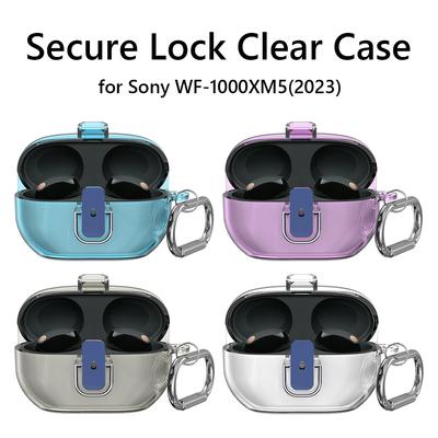 Silicone Protective Case For SONY WF-1000XM5 (2024) Earphone PC Hard Shell Protective Cover With Carabiner For SONY WF1000XM5