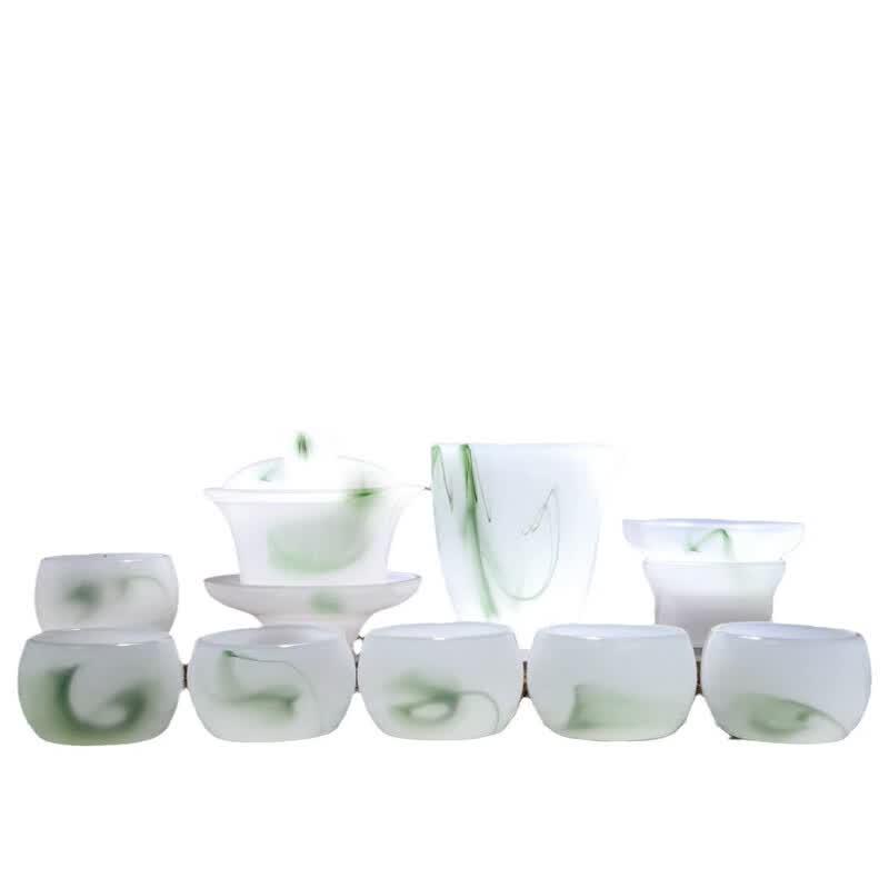 Chaxun Glazed Glass 6-Piece Meditation Teacup Set