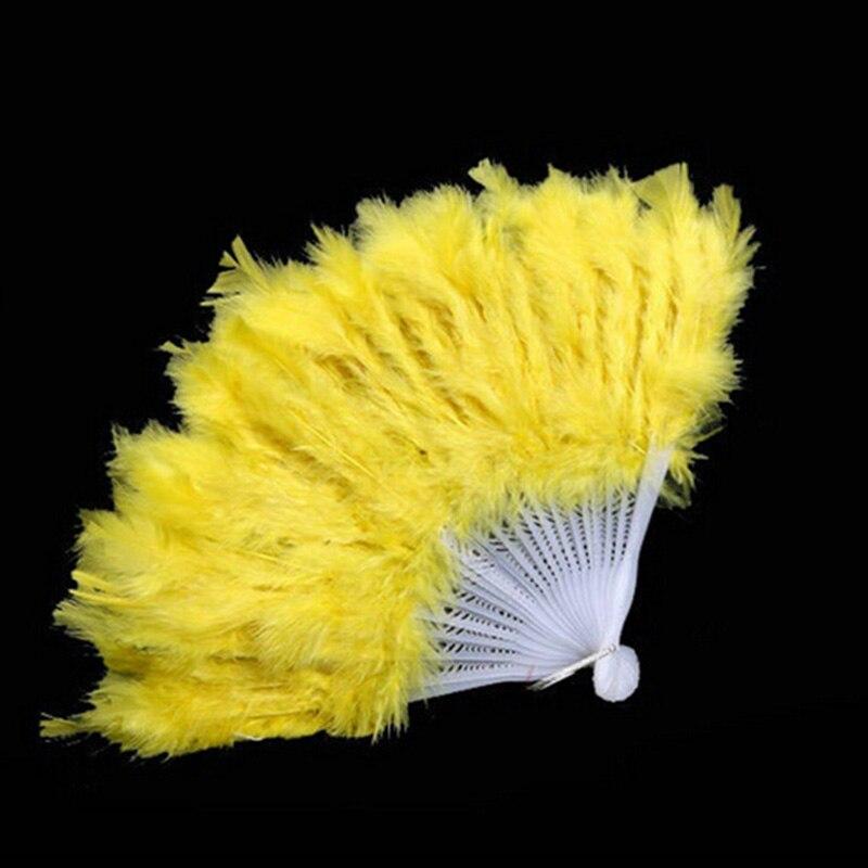 Hand Held Flower Fan White Hand Fan Ladies Folding Feather Fans Home Decor Handmade Dance Wedding Party Accessories Crafts Gifts