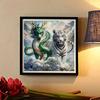 New Arrival 5D DIY Full Circle Diamond Painting "Dragon and Tiger Picture" Embroidery Cross Stitch Home Decor Gift