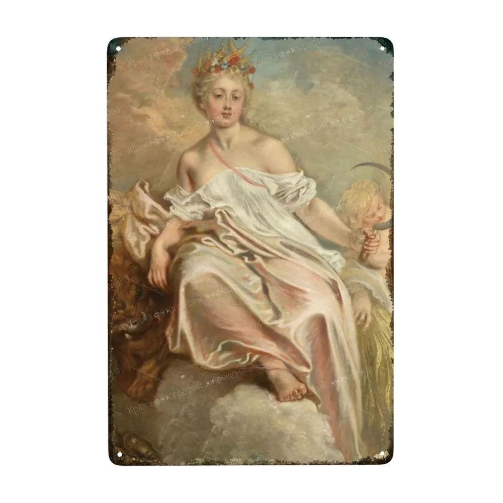 Oil Painting Style Retro Characters Landscapes Metal Tin Sign Wall Poster