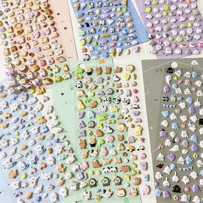 Ute 3D Stereo Öğrenci Sticker Kawaii Karikatür Hayalet Hayvan Scrapbook Günlük Sticker DIY Dekor Kamera Telefon Kırtasiye Sticker