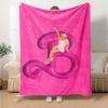 1pc pink girl Flannel Blanket Soft Warm Throw for Home, Office, Travel, All-Season Cozy Bedding GiftL1199