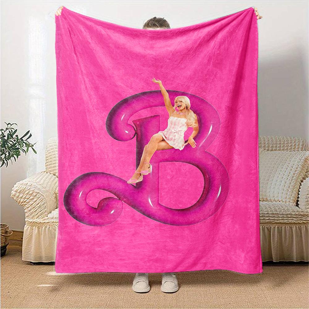 1pc pink girl Flannel Blanket Soft Warm Throw for Home, Office, Travel, All-Season Cozy Bedding GiftL1199