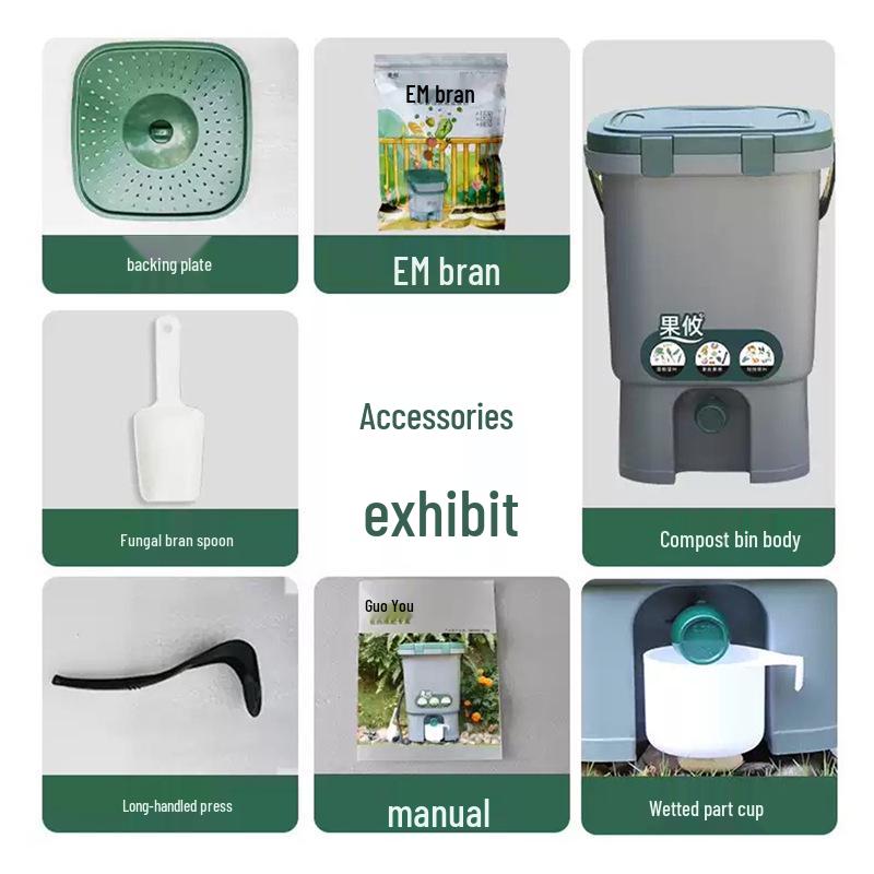 GuoYou 15L Compost Bin with Bokashi EM for Kitchen Waste - Free Shipping