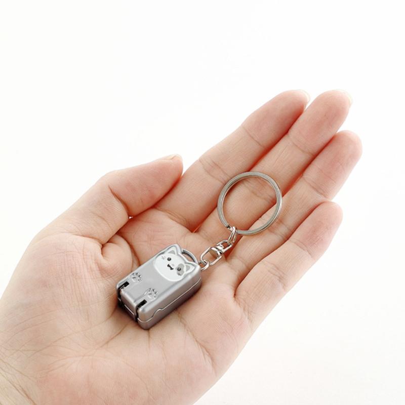 New Stainless Steel Fingernail Clipper Metal Foldable Mini Creative Kitten Nail Clipper Trim Nails Keychain