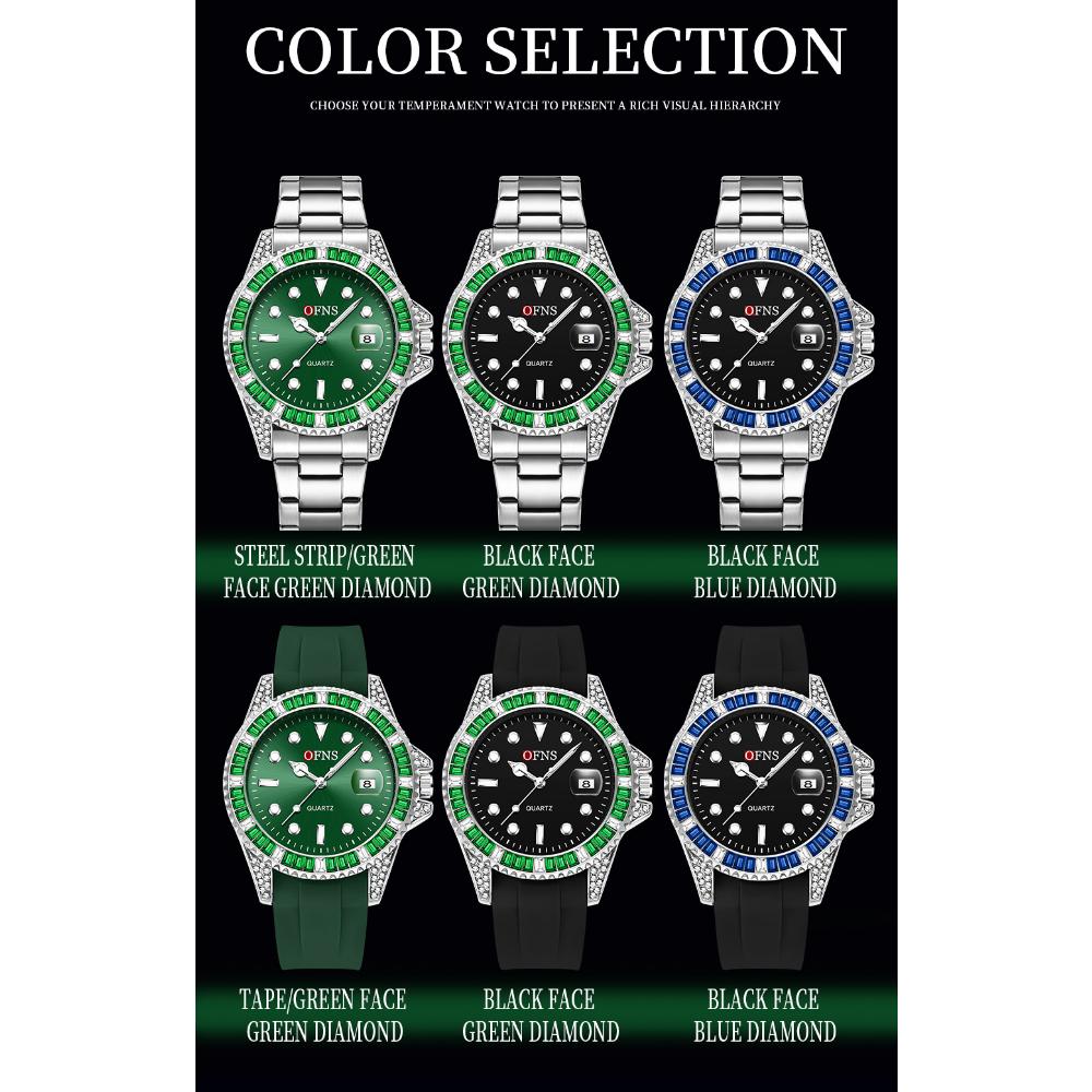 Fashion Luxury Mens Quartz Watch Calendar Display Luminous Pointer Stainless Steel Waterproof High Quality Mens Watch