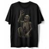 Skeleton Rising from Grave Halloween T-Shirt, Undead Zombie Bones Horror Tee