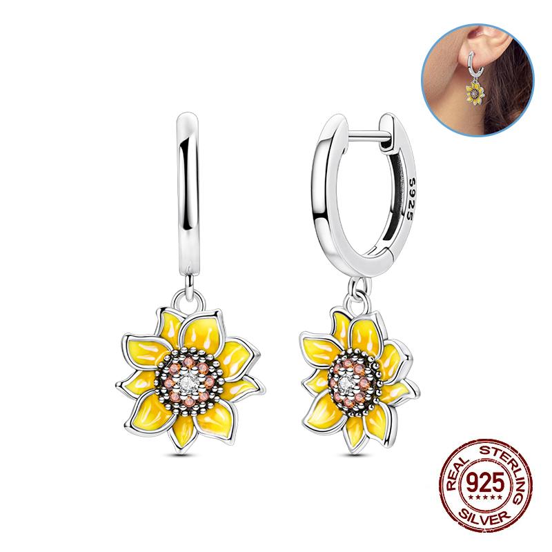 Damen Kupfer Ohrringe Rosa Liebe Sterne Muschel Süße Blume Süß Romantisch Date Party Hochzeit Exquisiter Schmuck Geschenke