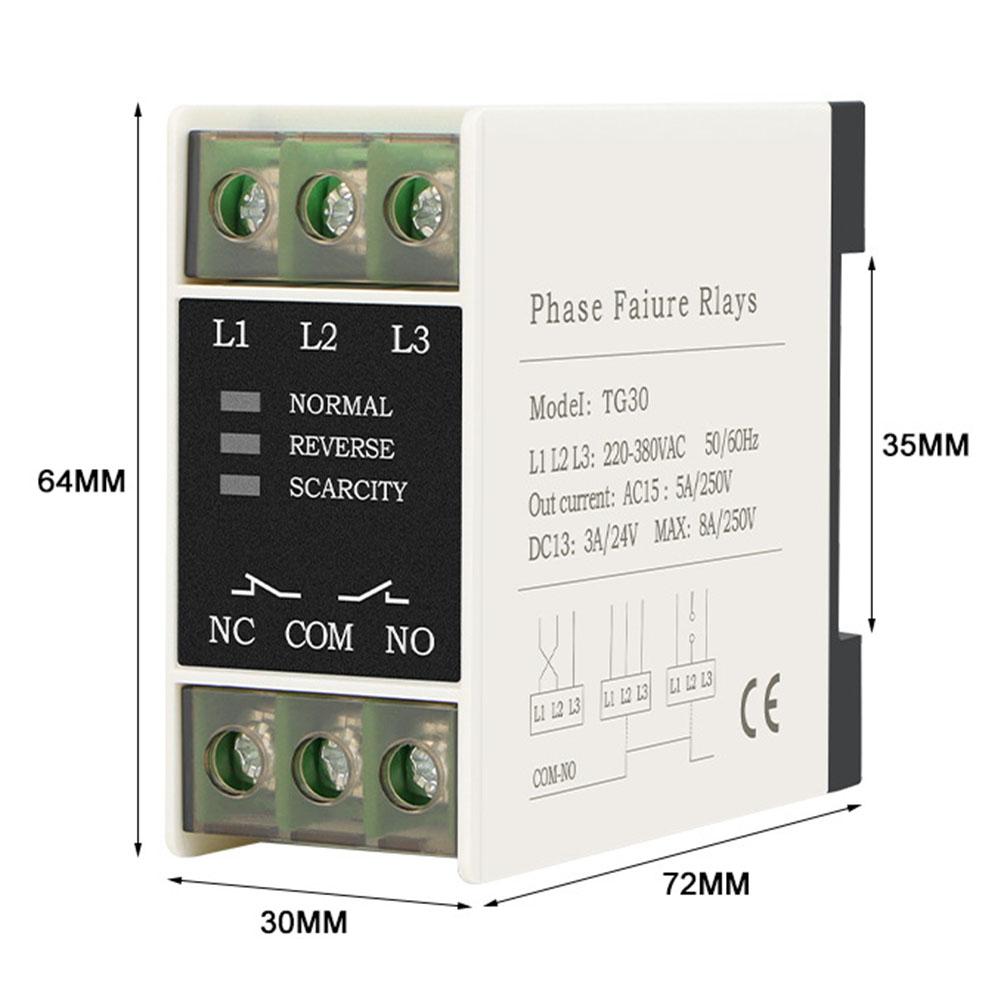 

1pc Phase Sequences Protector For TG30/30S Phase Loss 380V AC Voltage Detection Phase Sequences Protection Relay Tools