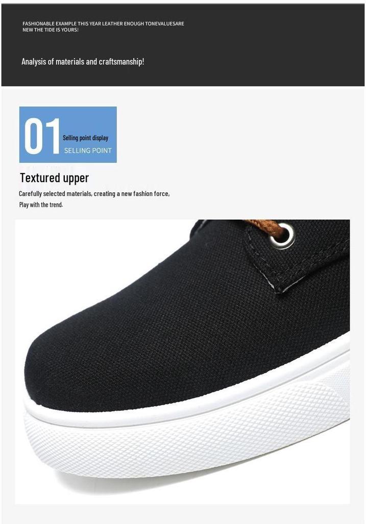Breathable Spring Autumn Korean Style Men's Casual Low-Top Canvas Shoes