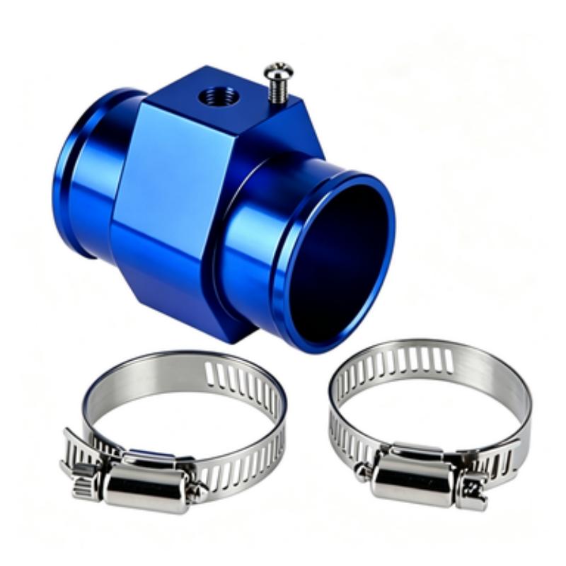 Water Temperature Sensor Adapter Tee Blue Aluminum Alloy 30mm for Car Engine Refitting