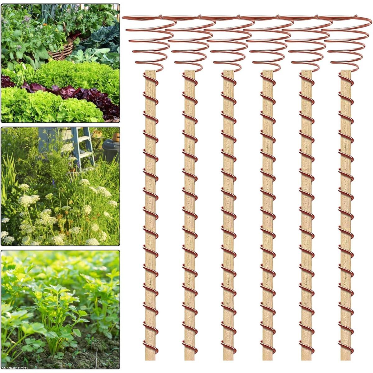 6Pcs Electroculture Plant Stakes, Electro Culture Gardening Copper Antenna, Electroculture Copper Coil for Garden Plants Growing Accessories 12inch