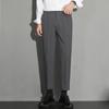 Men's Slim Straight Anti-Wrinkle Business Casual Black Nine-Point Suit Trousers