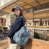 Zaino rétro in denim da donna a grande capacità