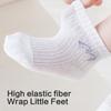 1 Pair Breathable Mesh School Socks for Girls Elastic Cartoon Pattern Hosiery Soft Fabric Solid Color Ankle Socks