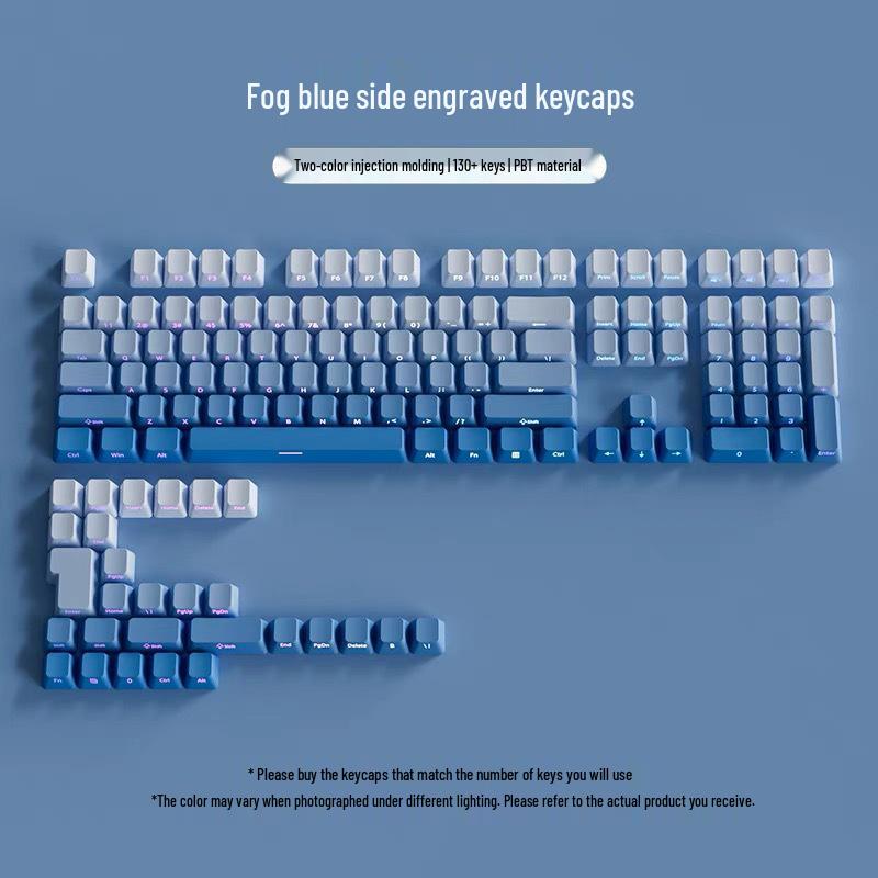 Polar Day Gradient Translucent Keycap Set with Micro-Dust Positive Engraving
