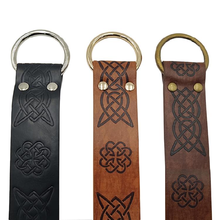 Medieval Embossed Viking Vegvisir PU Leather O Ring Belt Retro Renaissance