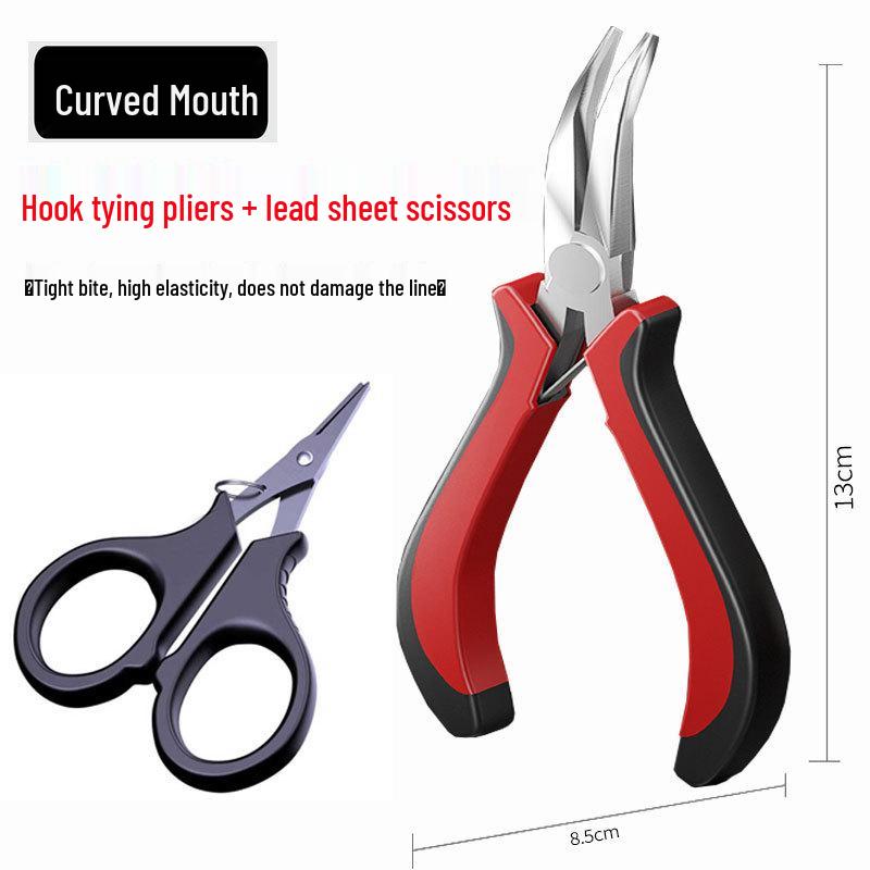 Wielofunkcyjne płaskodziobe szczypce ze stali nierdzewnej do haczyków wędkarskich do ciągnięcia i wiązania żyłki