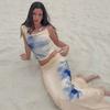 Women's Summer New Fashion Printed Diagonal Neck Lace-up Top Slim-fitting Wavy Skirt Set
