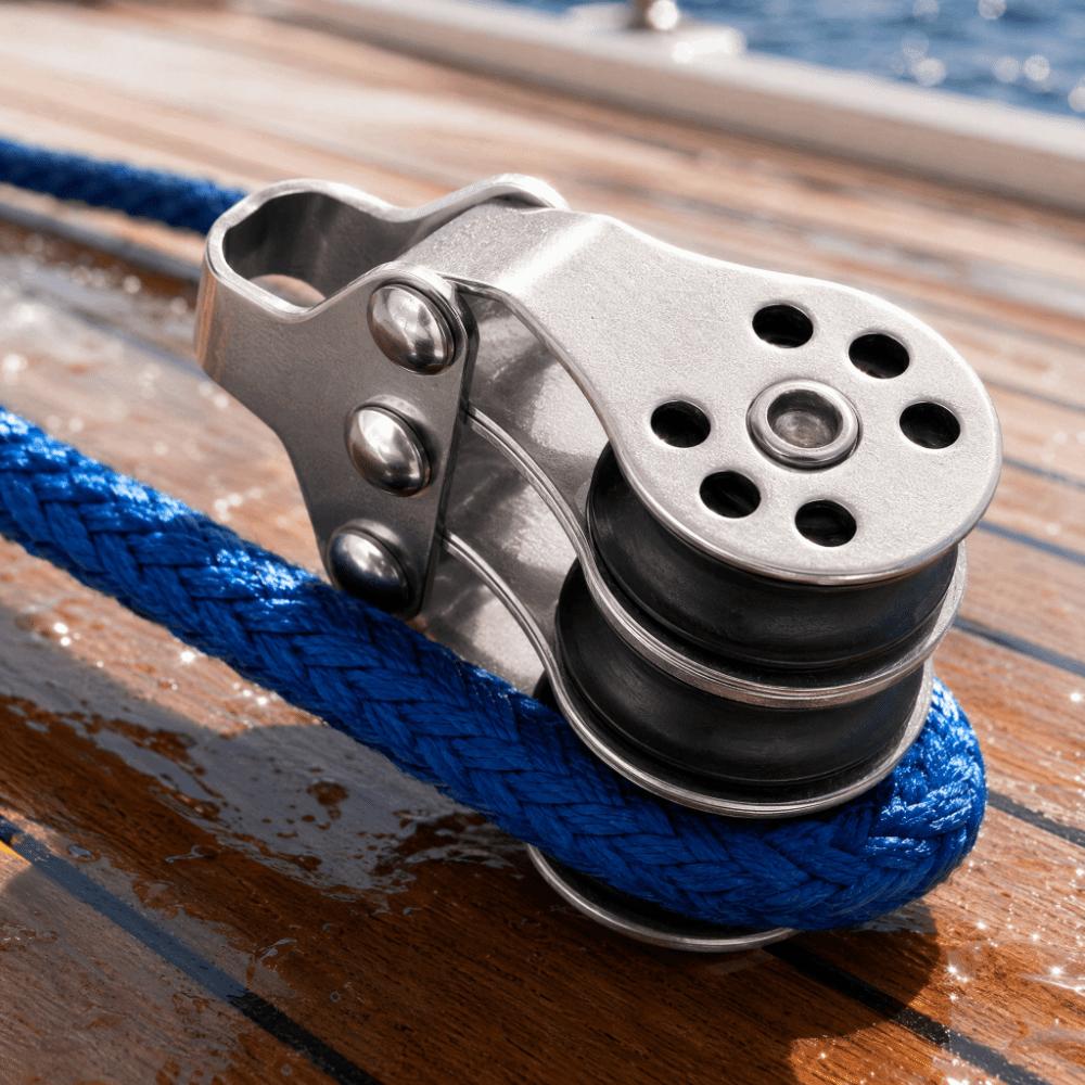 Locking Mechanism Locking Pulley Stainless Steel Cable Pulley Boat Pulley Sailing Anchoring