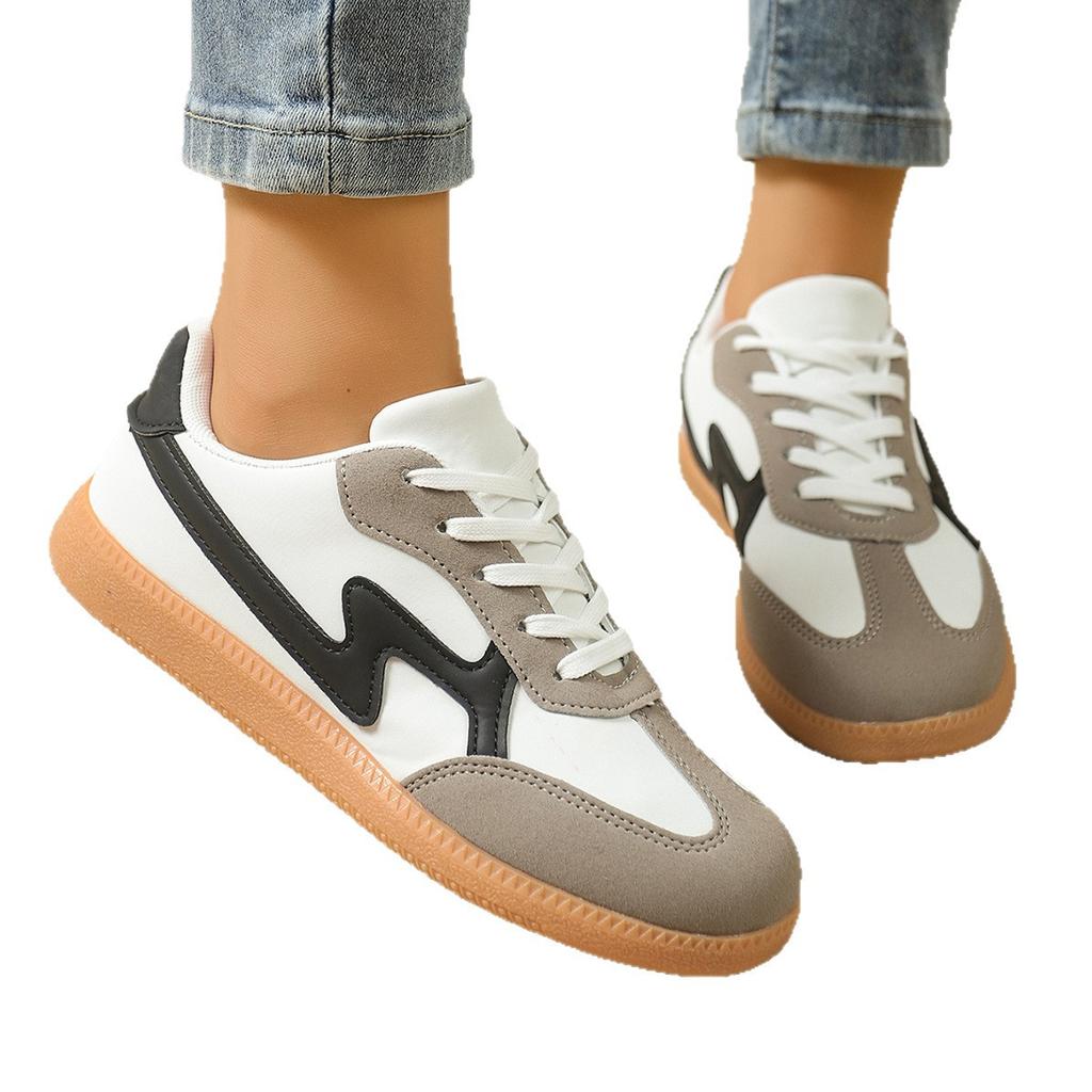 Spring and autumn new large size flat casual moral training shoes lace-up light sports shoes