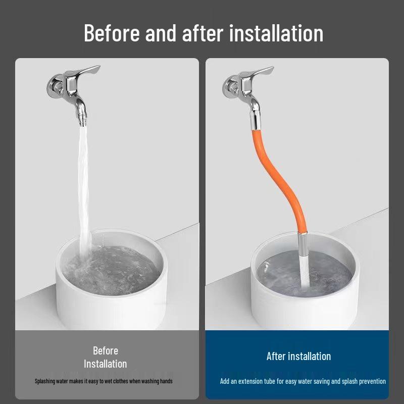 Universal Faucet Extension Tube: Splash-Proof, Hair Washing, Kitchen & Bathroom Hose Extension