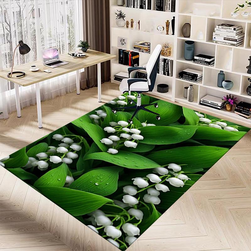 1PC Lily of the Valley Extra Large Non Slip Floor carpet, Office, family, bedroom, Studio   Large Area Rug Indoor Rugs, , Vibrant Colors