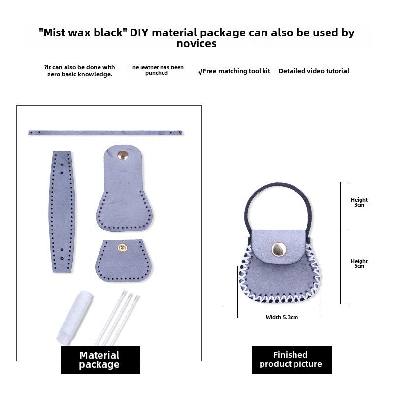 Portofel mini din piele naturală pentru monede și chei - Stil coreean casual, realizat manual