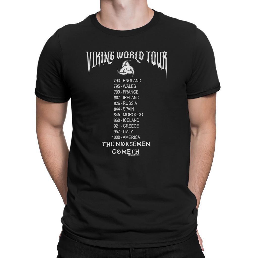 Viking World Tour The Norsemen Cometh Mens Vikings T-Shirt Mens Womens Tees Top Odins Gift