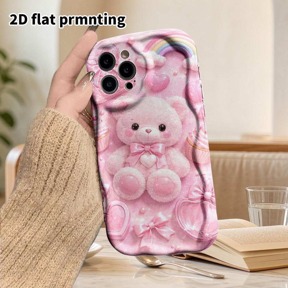 Phone Case: 2D Flat Design Suitable for iPhone 18, 17, 16, 15, 14, 13 Pro Protective Cases, Couple Style, Cute Little Bear, Christmas and Halloween Gi