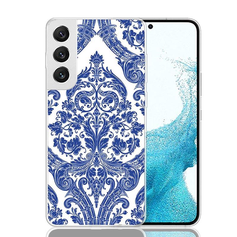 Blue And White Porcelain Phone Case For Samsung Galaxy S26 S25 Edge S24 S23 FE S22 Ultra S21 Plus S20 + Fundas Cover Coque Galax