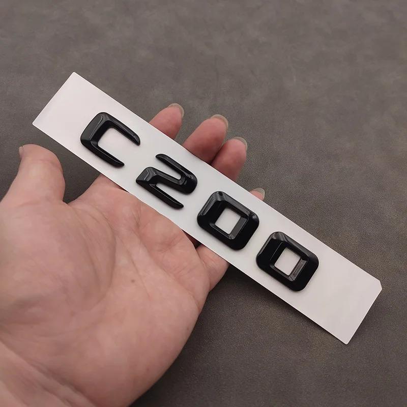 3D ABS Chrome Black C 200 Logo C200 Emblem Letter Sticker Car Rear Trunk Badge For Mercedes Benz C200 W204 W205 W206 Accessories