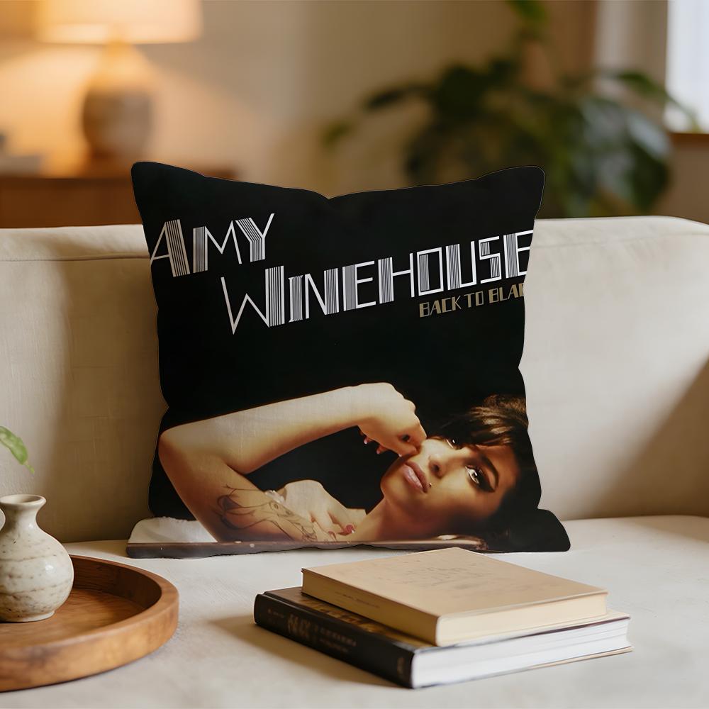 Amy Winehouse Singer Star Cushion Cover Short plush pillowcase for bed sofa carwashable