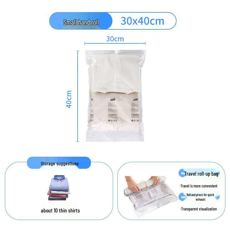 

Вакуумный компрессионный мешок Taili для хранения одежды, для путешествий, одеял и пледов - не требуется насос, утолщенный дизайн.