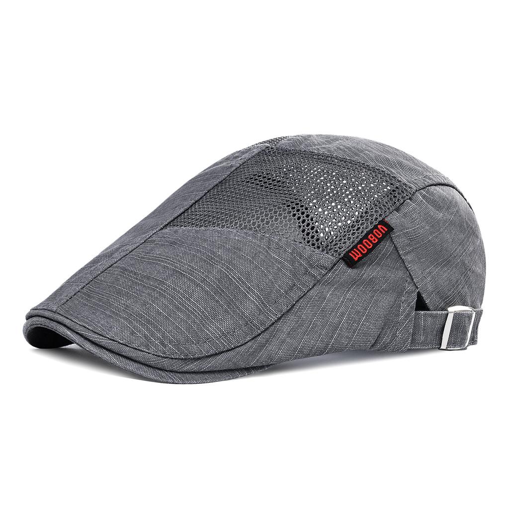 VOBOOM Gorra Plana de Algodón Verano Hombres Gorras Ivy Gorra de Conductor Ajustable Newsboy Gorros de Panadero Boina Retro Masculina Sombrero de Sol para Exteriores