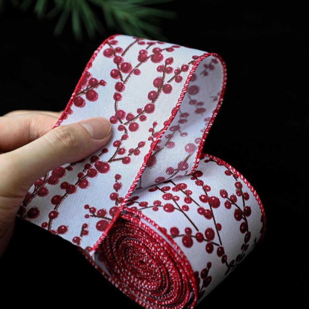 Xmas Gift Christmas Ribbon 2m Burlap Ribbon New Fabric Swirl Ribbon