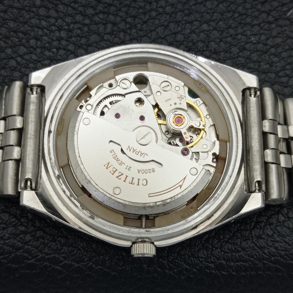 AUTOMATIC GENUINE VINTAGE CITIZEN 8200 JAPAN MENS SKY BLUE DIAL WATCH a500256-2 R151b-a500256